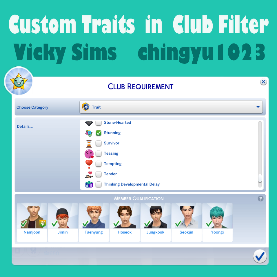 Custom Traits in Club Filter project avatar