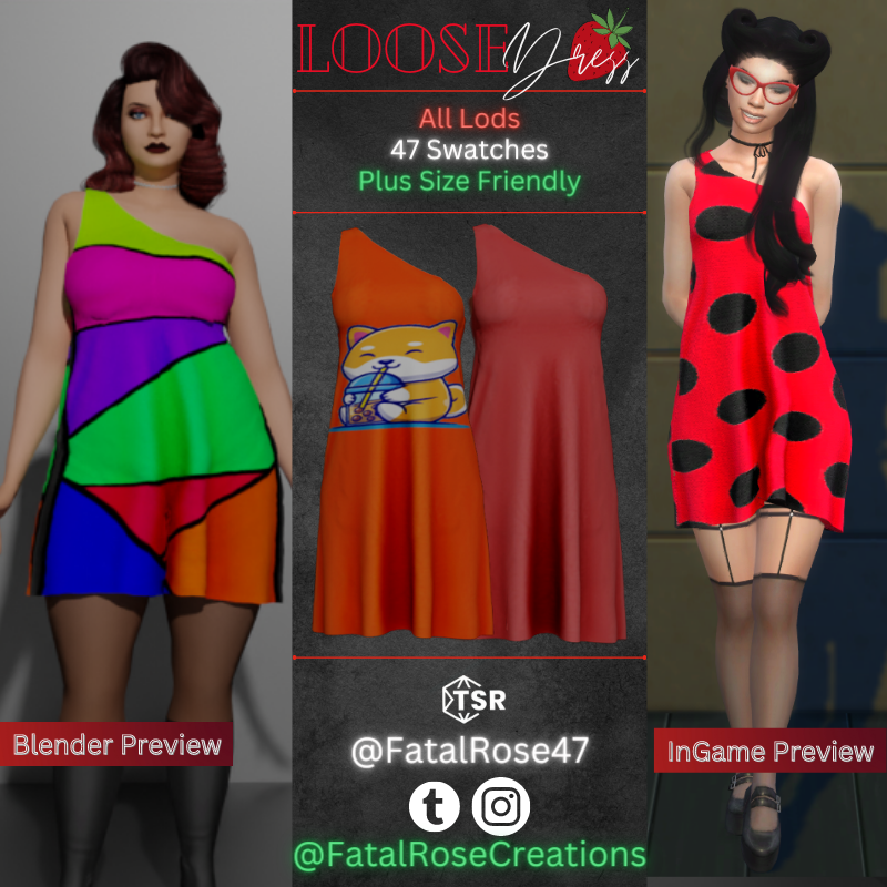 FatalRoseCreations LooseDress - The Sims 4 Create a Sim - CurseForge