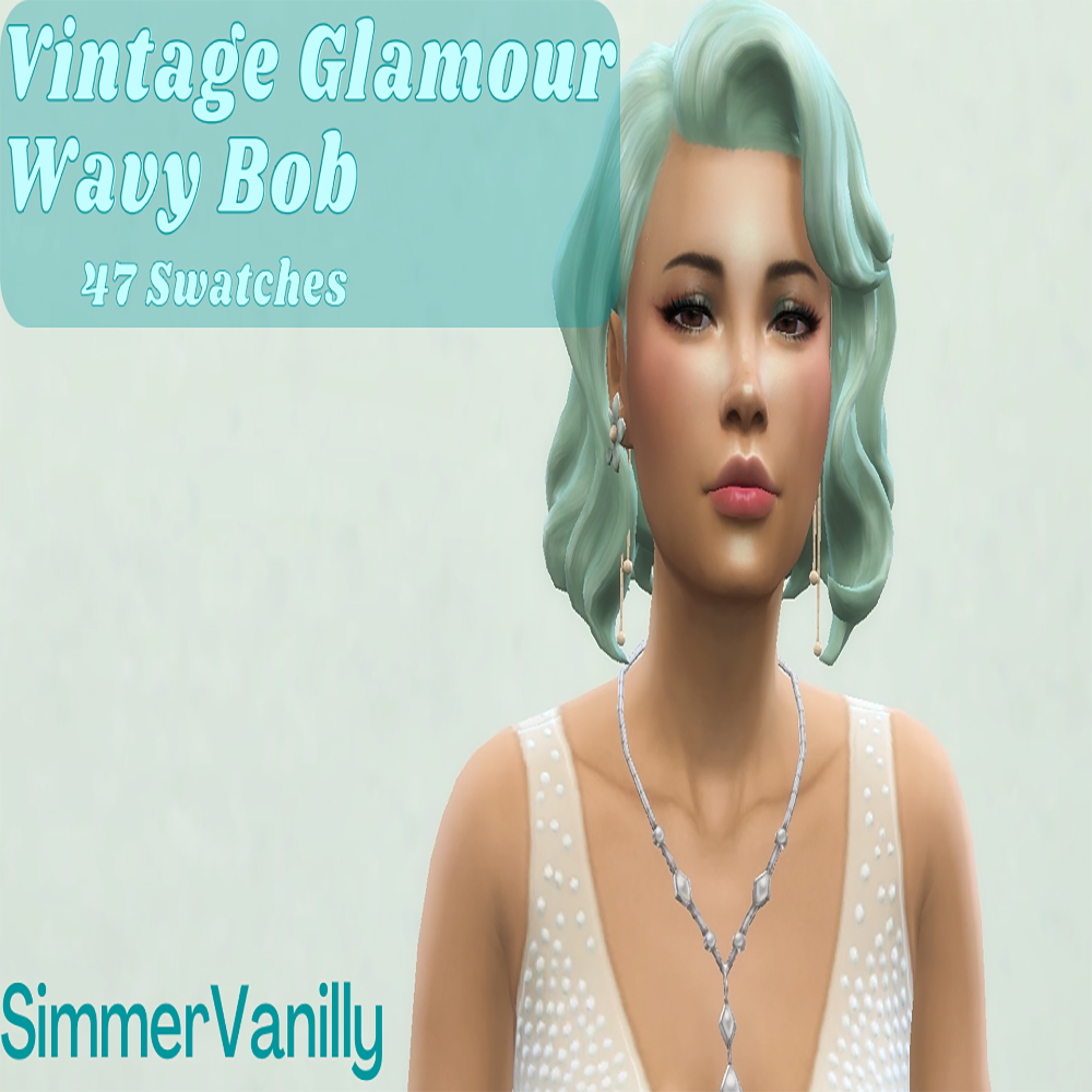 Vintage Glamour Wavy Bob Recolor The Sims 4 Create A Sim Curseforge 8661