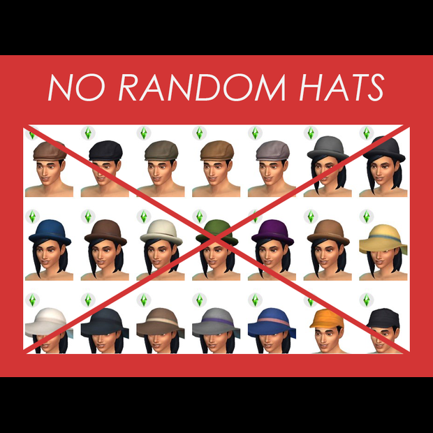 No Random Hats Overrides - Base Game and Packs - The Sims 4 Mods -  CurseForge