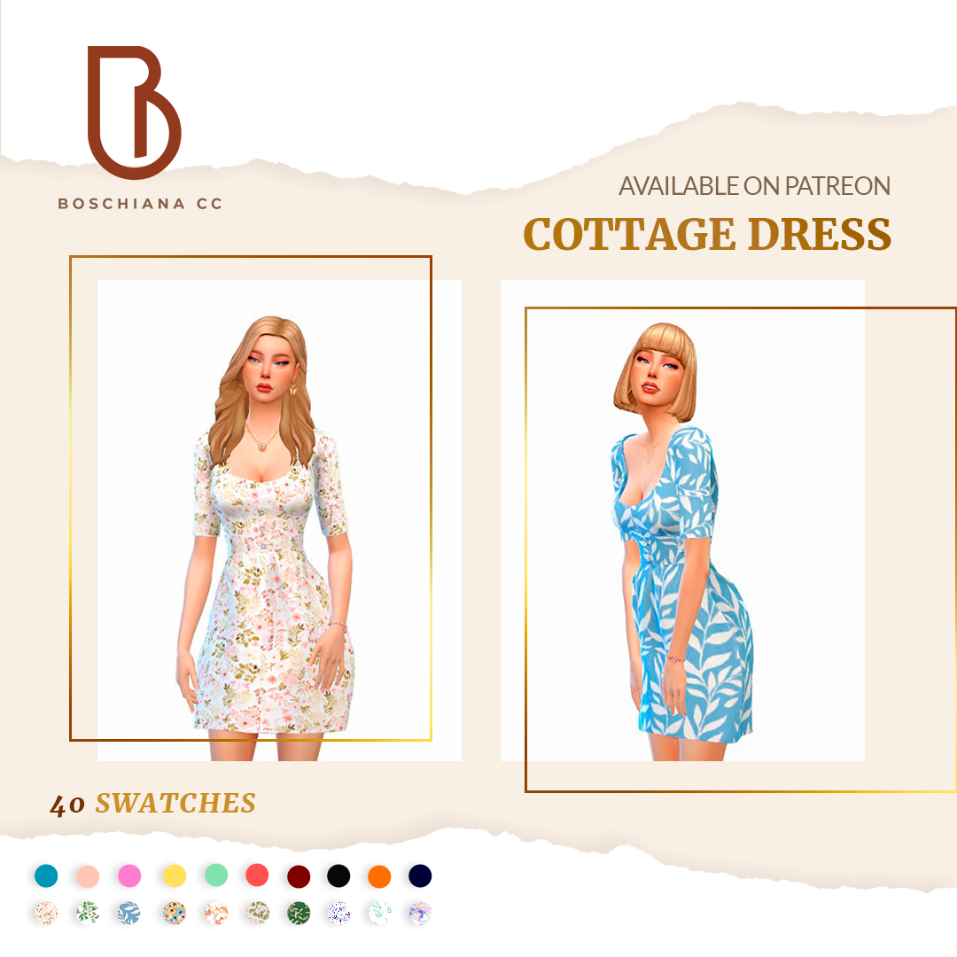 Cottage Dress 🦋 - The Sims 4 Create a Sim - CurseForge