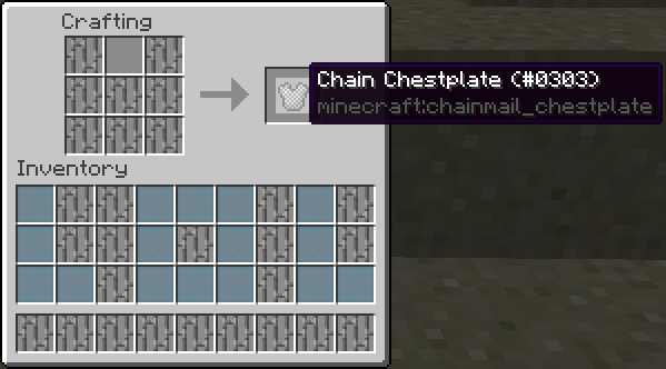 minecraft chain chestplate recipe