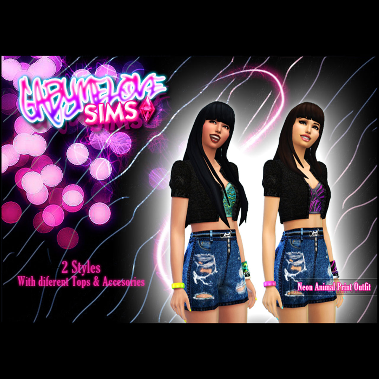 Neon Animal Print Outfit - The Sims 4 Create a Sim - CurseForge