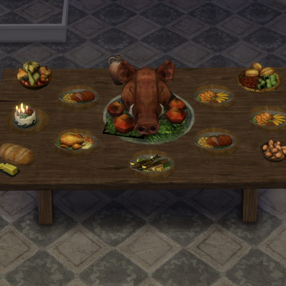 Winterfest buffet tables The Sims 4 Build / Buy