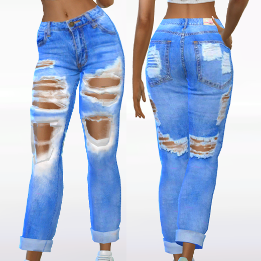 Download High waist ripped mom jeans - The Sims 4 Mods - CurseForge