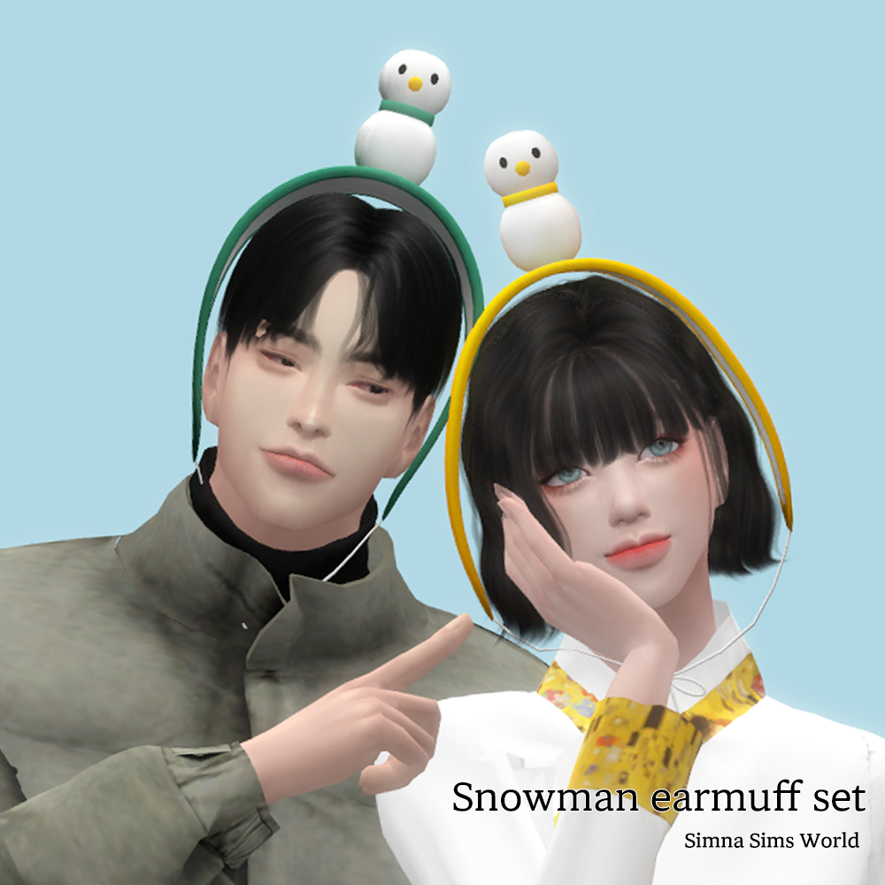Snowman earmuff set (2 versions) The Sims 4 Create a Sim