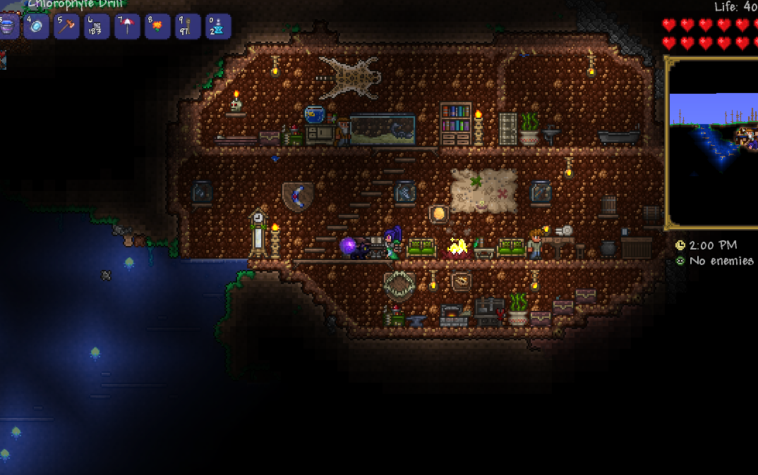 Overview Underwater Cave starter home Maps Projects Terraria