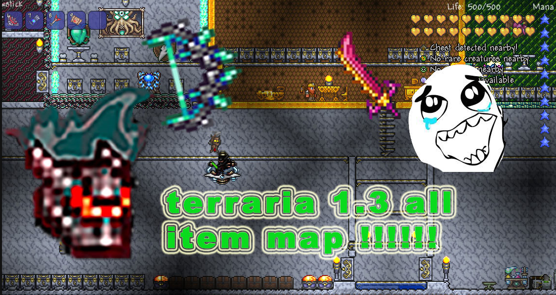 terraria ps3 all items map