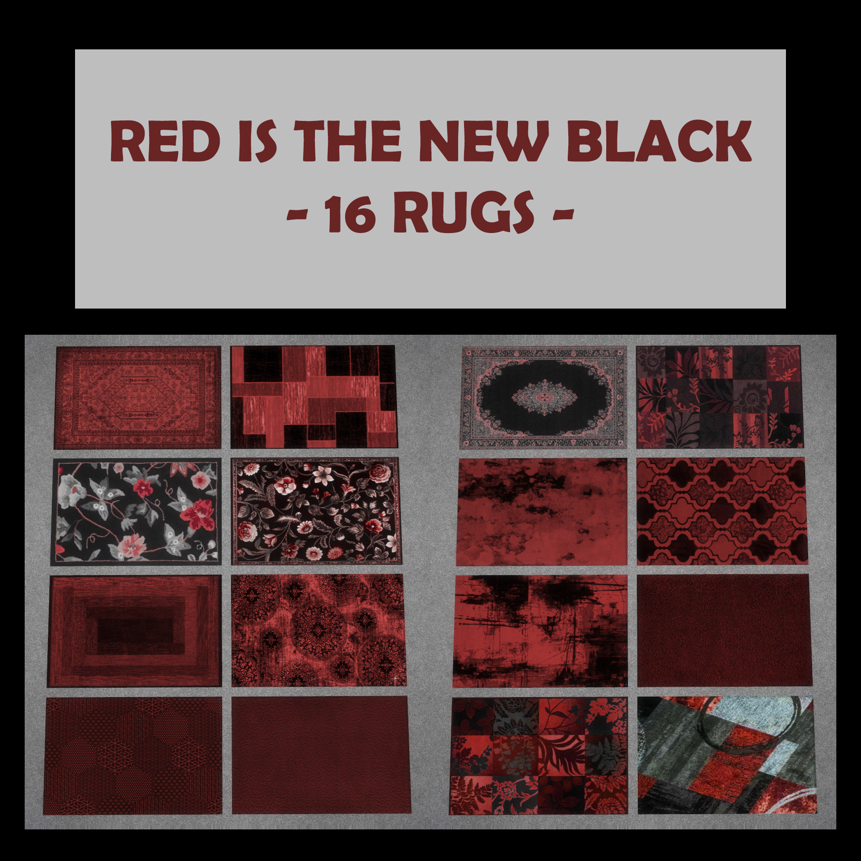 Red is the New Black - 16 Rugs logo