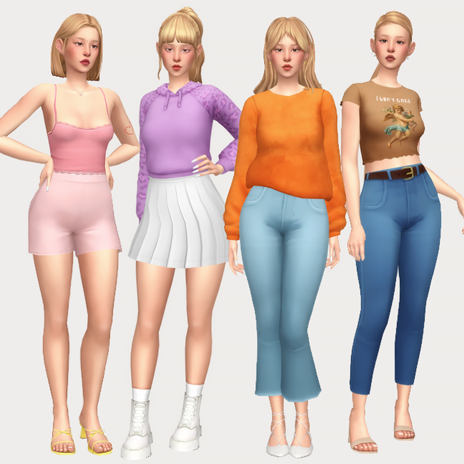 The Sims Resource - Orange Design Undies Set For Girls