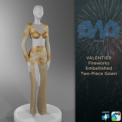Valentier - Fireworks Embellished Two-Piece Gown logo