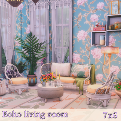 Boho Living Room No Cc The Sims 4