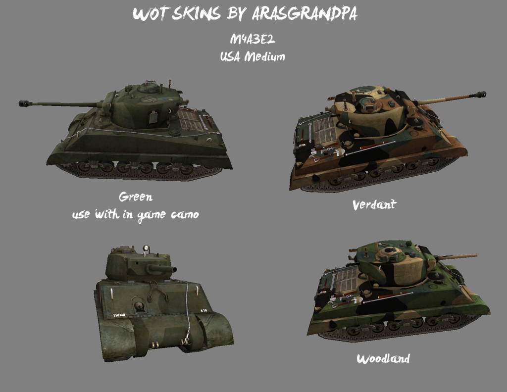 Overview - M4A3E2 Sherman Jumbo Multiple Camo - Skins - Projects ...