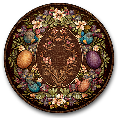 Easter Eggs Round Dance Rug #1 Samtuse963 logo