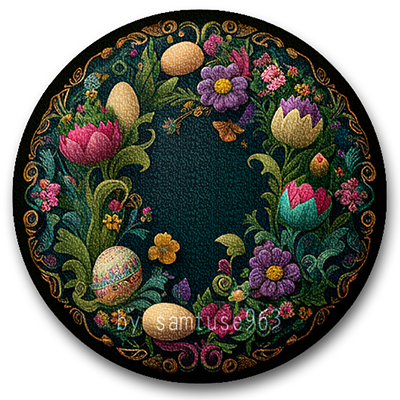 Easter Eggs Round Dance Rug #3 Samtuse963 logo