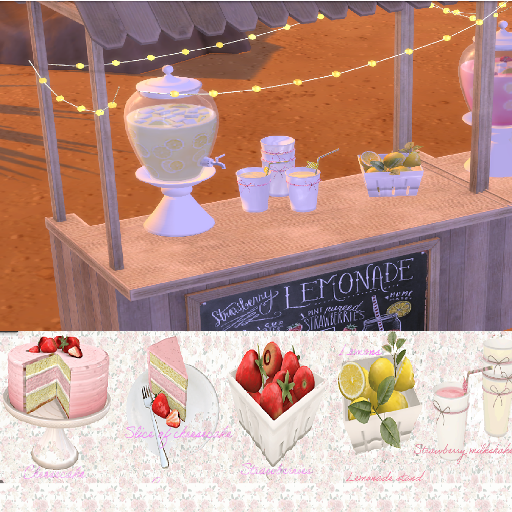 Strawberry lemonade stand The Sims 4 Build / Buy