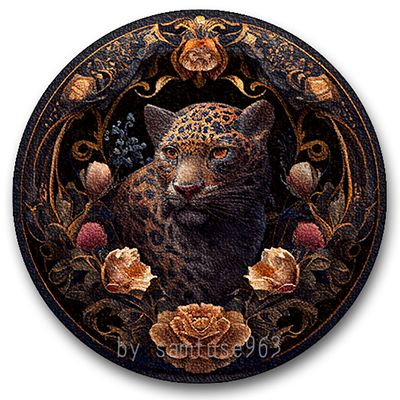 Leopard Round Dance Rug #9 Samtuse963 logo