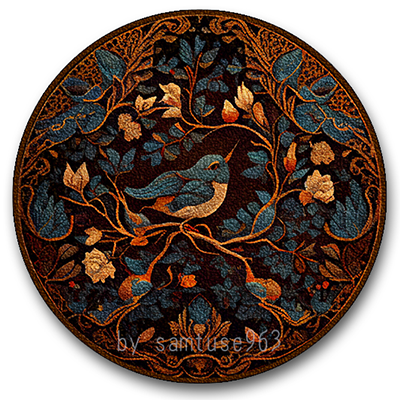 Classic Bird Round Dance Rug #11 Samtuse963 logo