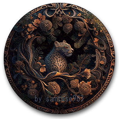Leopard Round Dance Rug #12 Samtuse963 logo