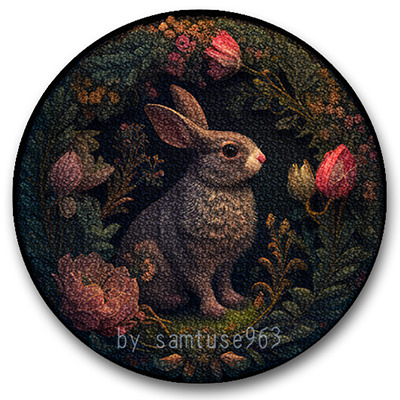 Classic Bunny Round Dance Rug #18 Samtuse963 logo
