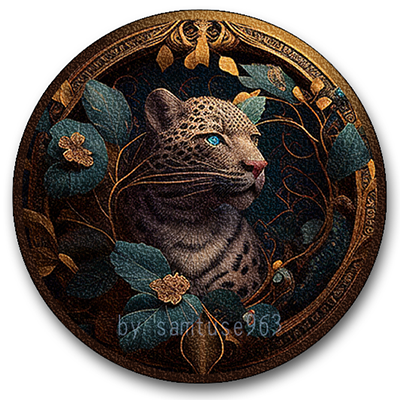 Leopard Round Dance Rug #25 Samtuse963 logo