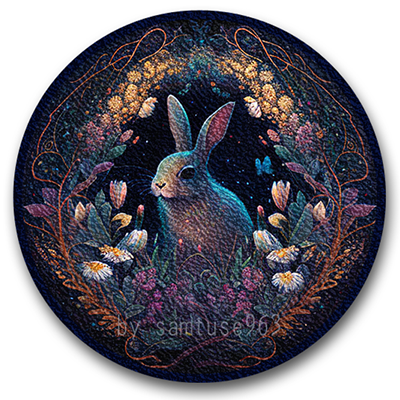 Classic Bunny Round Dance Rug #28 Samtuse963 logo