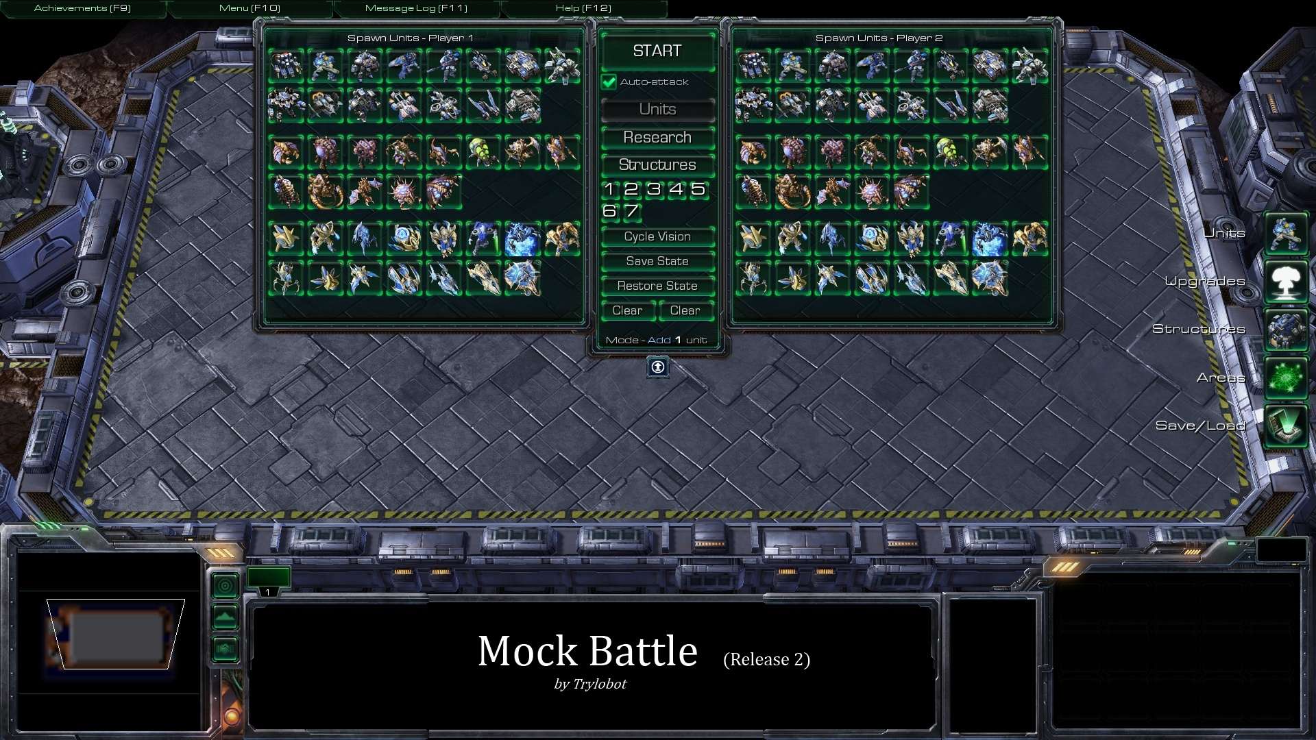 Overview Mock Battle Unit Tester Maps Projects SC2Mapster