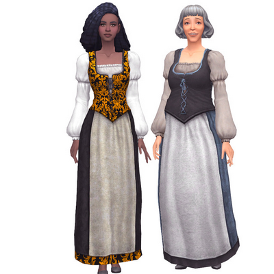 ZxTa - Medieval Commoner Dress Corset - The Sims 4 Create a Sim ...