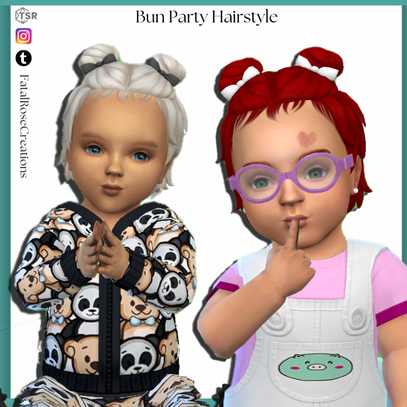 FatalRoseCreations Bun Party Hairstyle - The Sims 4 Create a Sim ...