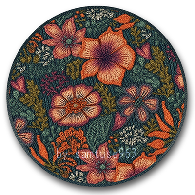 Garden Pattern Round Dance Rug #1 Samtuse963 logo