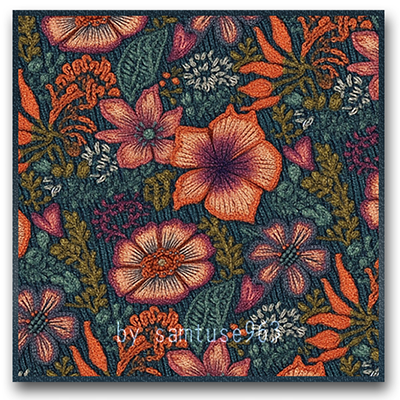 Garden Pattern Square Dance Rug #1 Samtuse963 logo