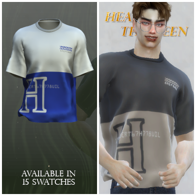 Colorblock Letter Graphic Tee - The Sims 4 Create a Sim - CurseForge