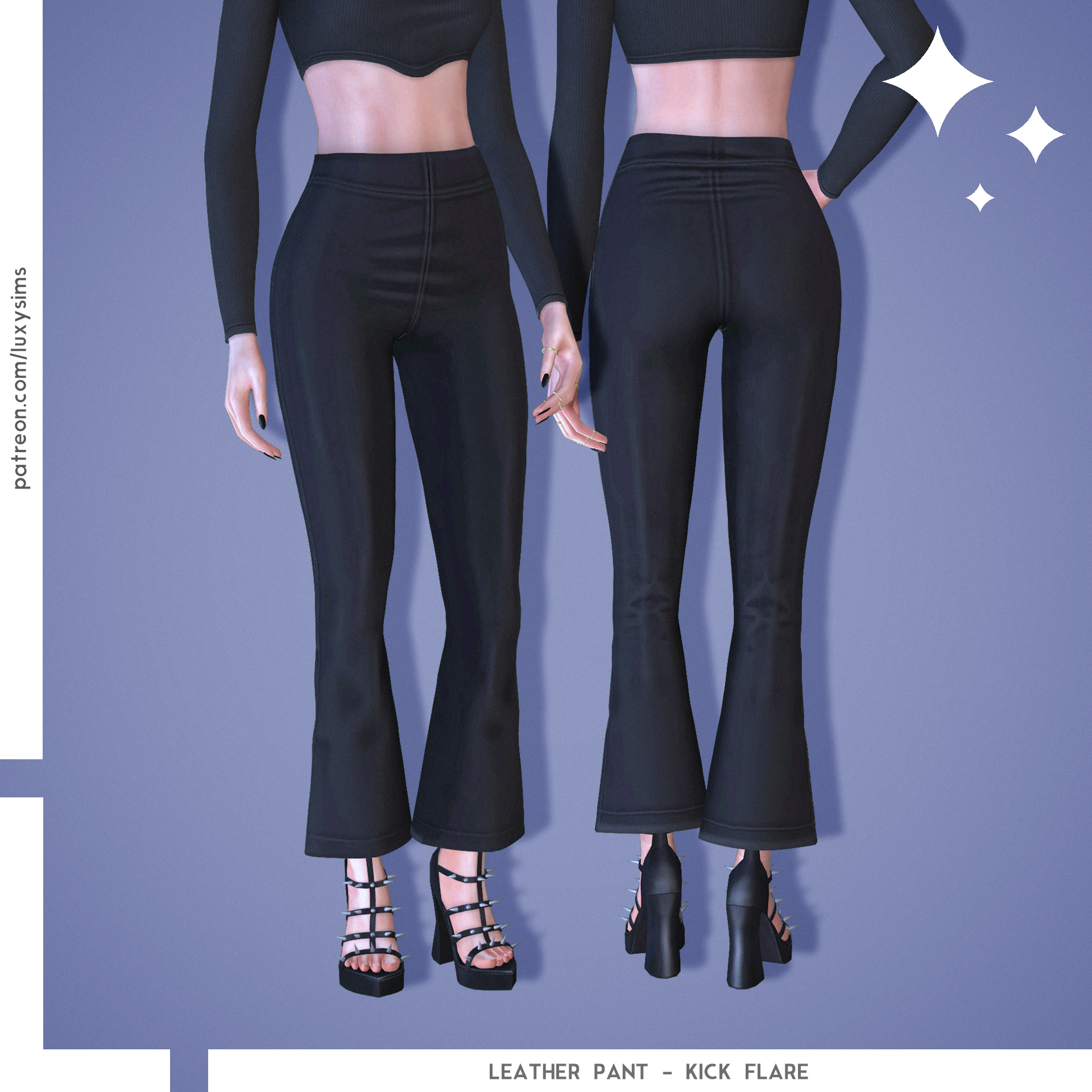 Leather Pant - Kick Flare - The Sims 4 Create a Sim - CurseForge