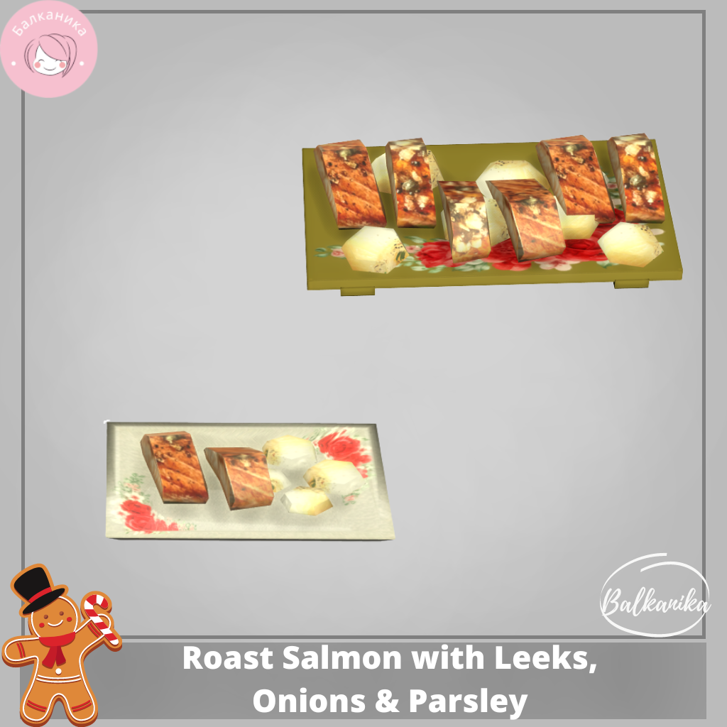 Roast Salmon with Leeks, Onions & Parsley The Sims 4 Mods