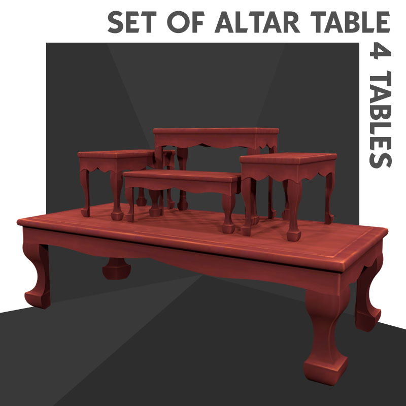 FinJingSims - Set of Altar Table (4 Tables) - The Sims 4 Build