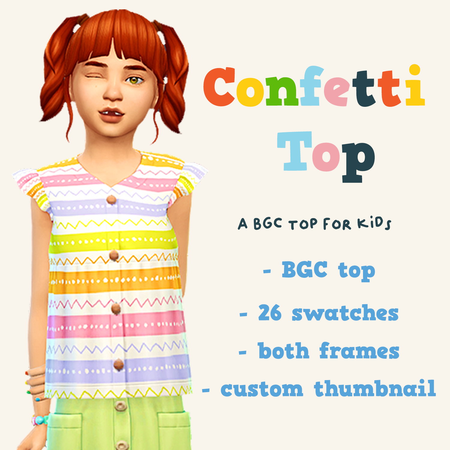 Confetti Top - The Sims 4 Create a Sim - CurseForge