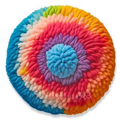 Pastel Fluffy Round Dance Rug #4 Samtuse963 logo
