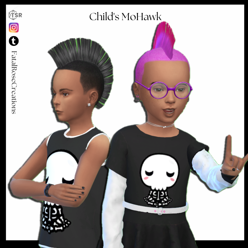 Fatalrosecreations Child's Mohawk - The Sims 4 Create A Sim - Curseforge