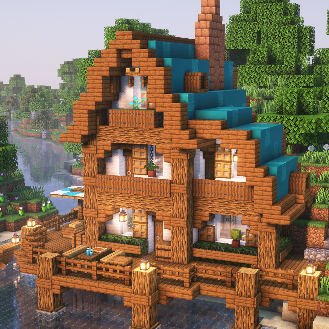 Survivalcraft 2 - Build A Riverside House 