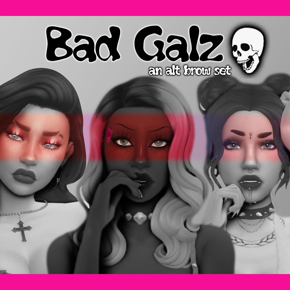 Bad Galz - an alt eyebrow set logo