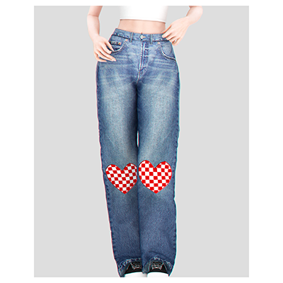 Checkered Heart Jeans Pants - The Sims 4 Create a Sim - CurseForge