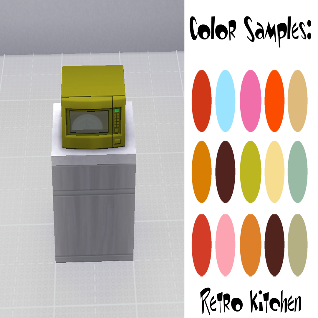 FCRetro KitchenMicroWave The Sims 4 Build / Buy