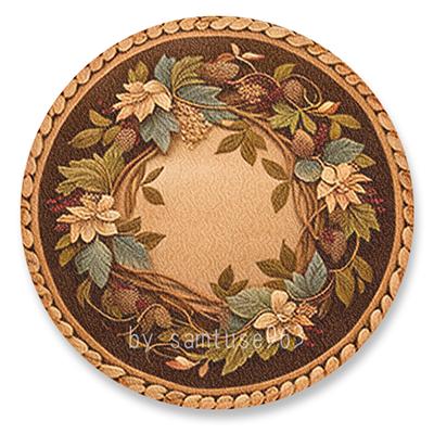 Rustic Pastel Woven Round Dance Rug #6 Samtuse963 logo