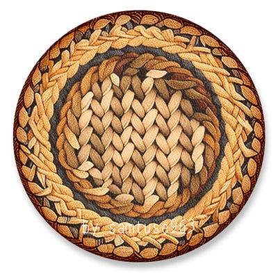 Rustic Pastel Woven Round Dance Rug #7 Samtuse963 logo