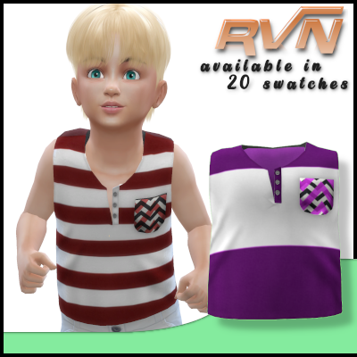 Toddlers Staple Stripes Henley Sleeveless Shirt - The Sims 4 Create a ...