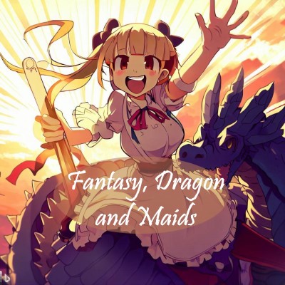Fantasy, Dragon and Maids logo