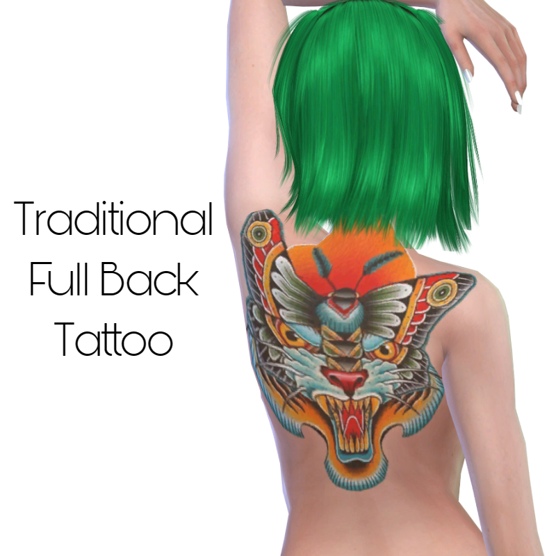 Traditional Full Back Tattoo - The Sims 4 Create a Sim - CurseForge