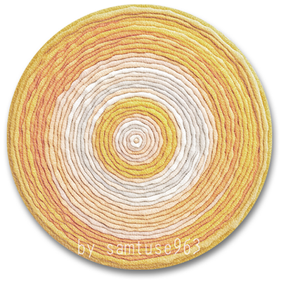 Rustic Pastel Woven Round Dance Rug #15 Samtuse963 logo