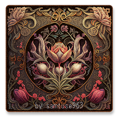Ornate Floral Square Dance Rug #4 Samtuse963 logo