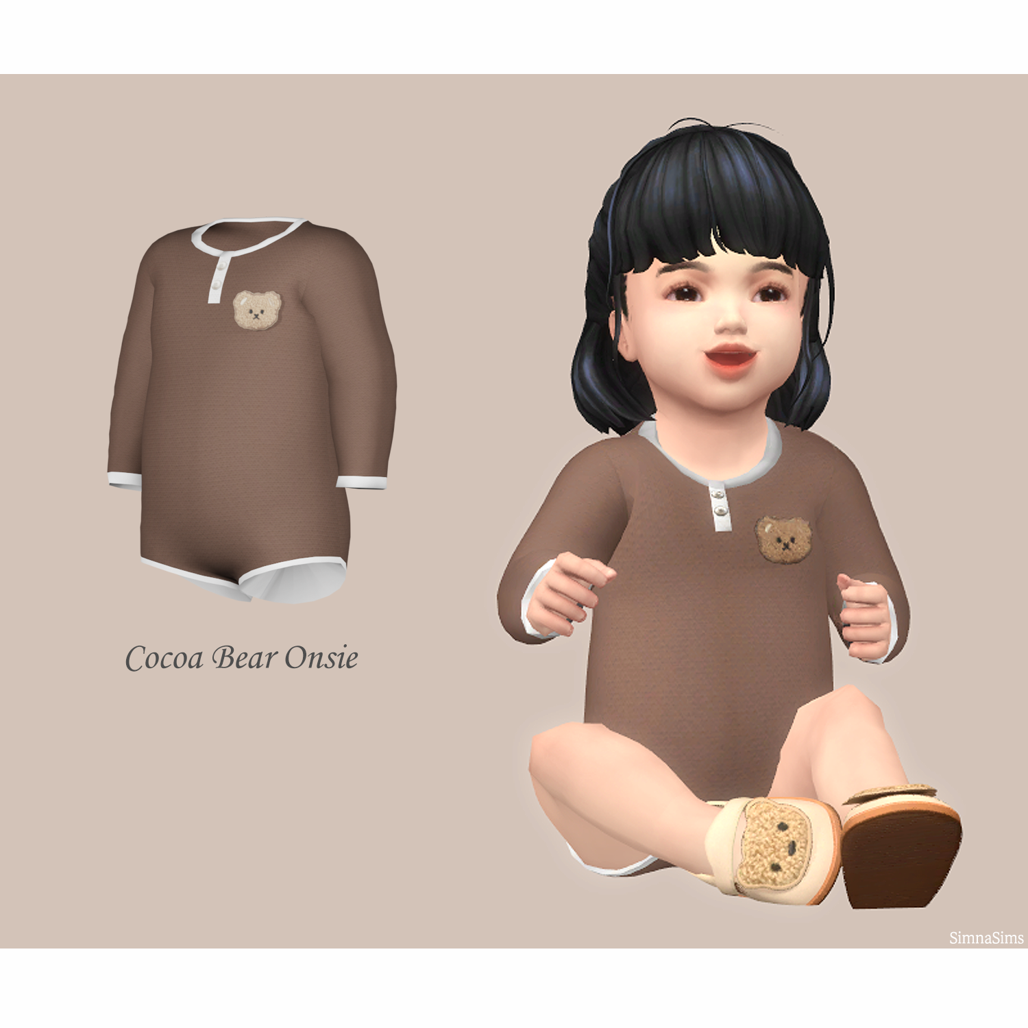 [simna] Cocoa Bear Infant Onesie Files The Sims 4 Create a Sim